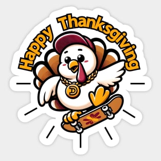 Skateboarding Turkey: Thanksgiving Day Sticker